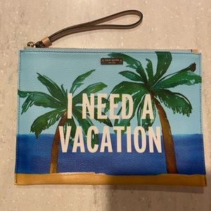 Kate Spade “I Need A Vacation” Clutch Pouch Wristlet Purse Like New! Used Once!